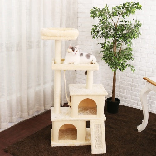 Polyester Cat Tree Activity center with Perches & 2 Plush Condos