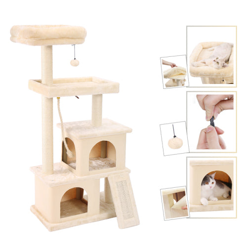 Polyester Cat Tree Activity center with Perches & 2 Plush Condos