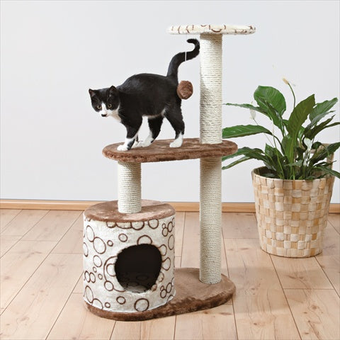 Cat Tree, Brown & Beige With Circles